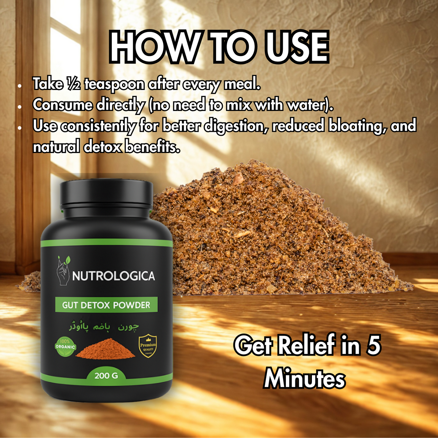 Gut Detox Powder – 100% Organic Digestive Cleanse